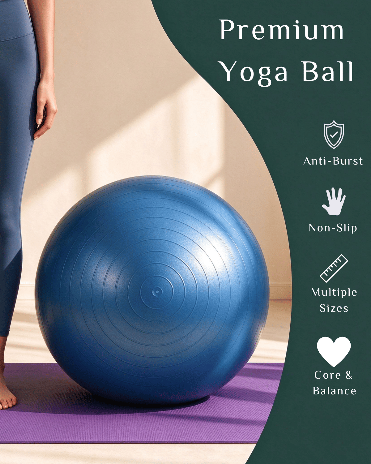 Inflatable yoga balls